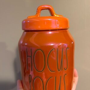 Rae Dunn iridescent Orange Hocus Pocus Canister